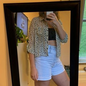 🍁 2/$20❕Sheer Animal Print Button Up Shirt